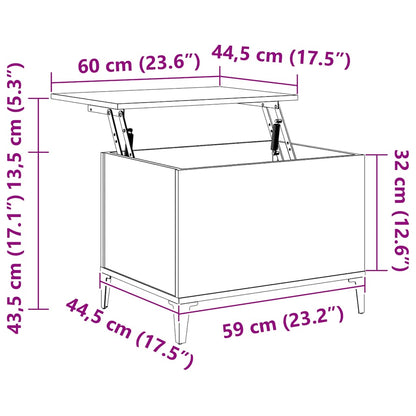 vidaXL Table basse aspect chêne marron 60x44,5x45 cm Aggloméré