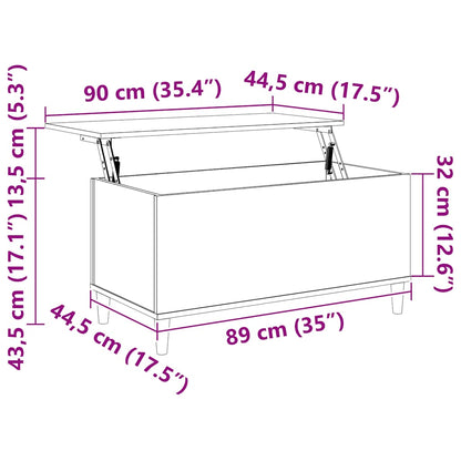 vidaXL Couchtisch Betongrau 90x44,5x45 cm Holzwerkstoff
