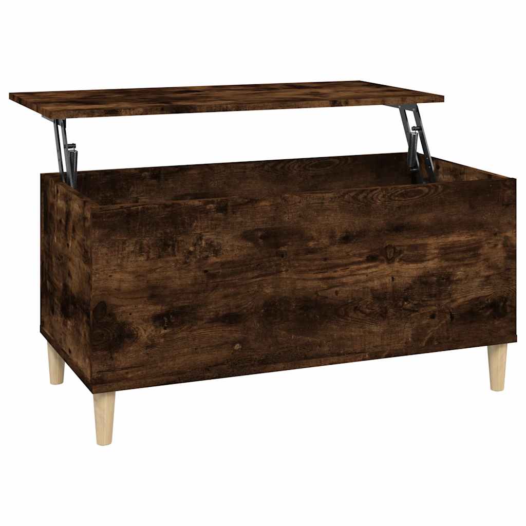 vidaXL Table basse en chêne fumé 90x44,5x45 cm en bois d'ingénierie