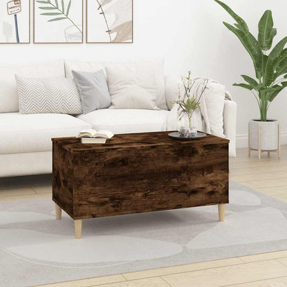 vidaXL Table basse en chêne fumé 90x44,5x45 cm en bois d'ingénierie
