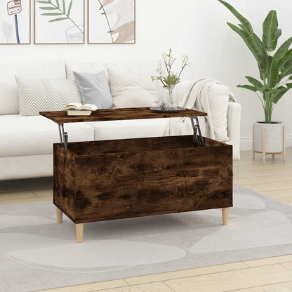 vidaXL Table basse en chêne fumé 90x44,5x45 cm en bois d'ingénierie