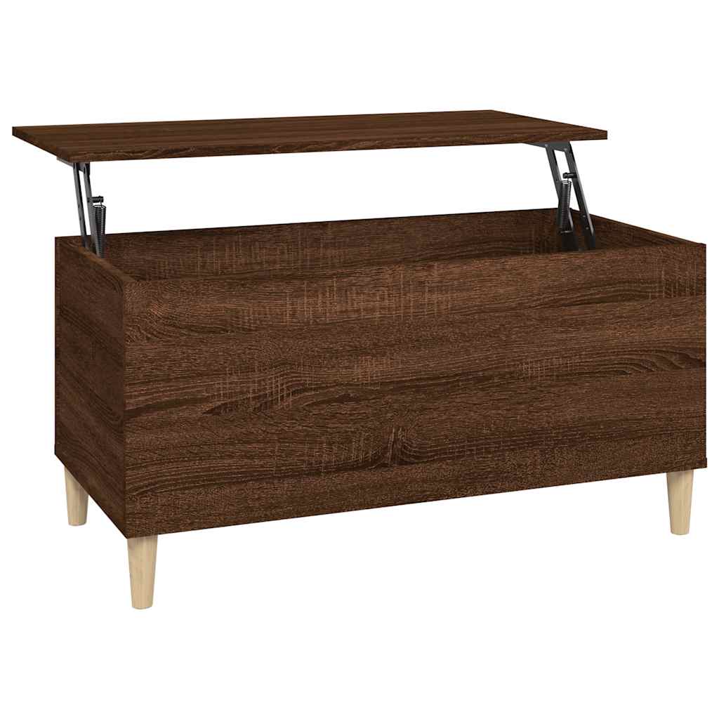 vidaXL Table basse marron aspect chêne 90x44,5x45 cm Bois d'ingénierie