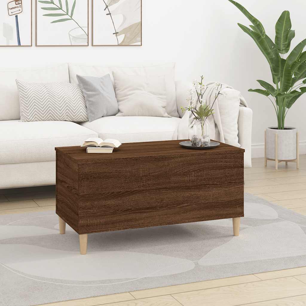 vidaXL Table basse marron aspect chêne 90x44,5x45 cm Bois d'ingénierie