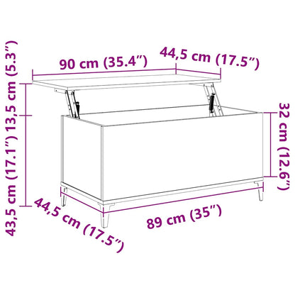 vidaXL Couchtisch Schwarz 90x44,5x45 cm Holzwerkstoff