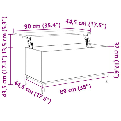 vidaXL Couchtisch Braun Eichen-Optik 90x44,5x45 cm Holzwerkstoff