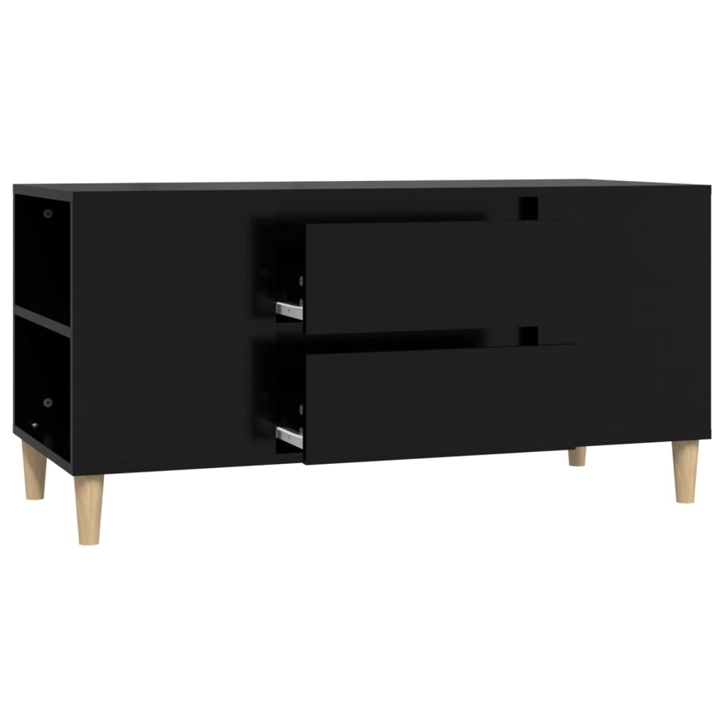 vidaXL Meuble TV Noir 102x44,5x50 cm Bois d'ingénierie