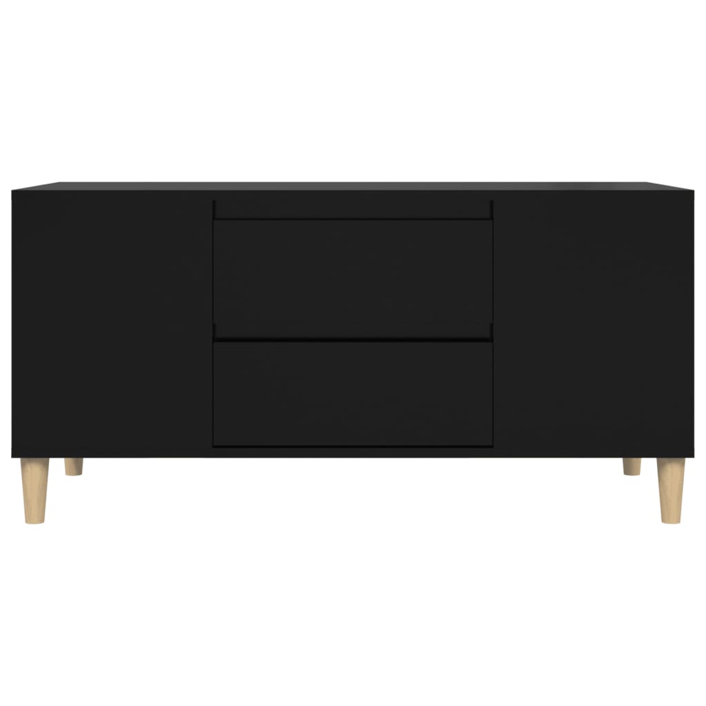 vidaXL Meuble TV Noir 102x44,5x50 cm Bois d'ingénierie