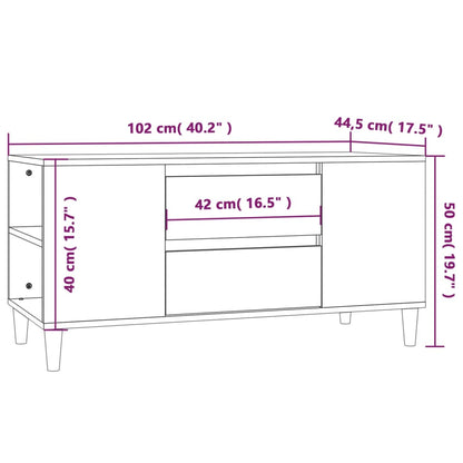 vidaXL TV-Schrank Hochglanz-Weiß 102x44,5x50 cm Holzwerkstoff