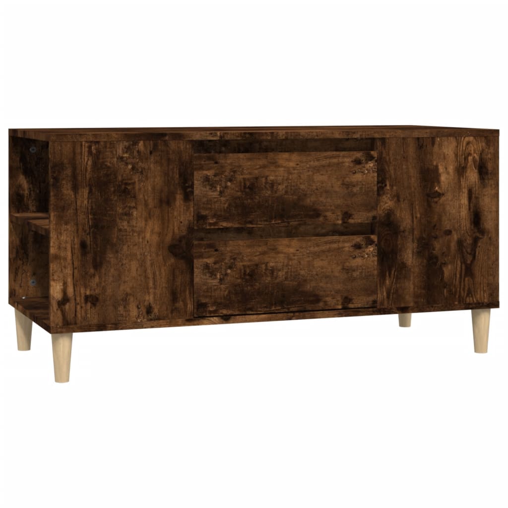 vidaXL Meuble TV chêne fumé 102x44,5x50 cm bois d'ingénierie
