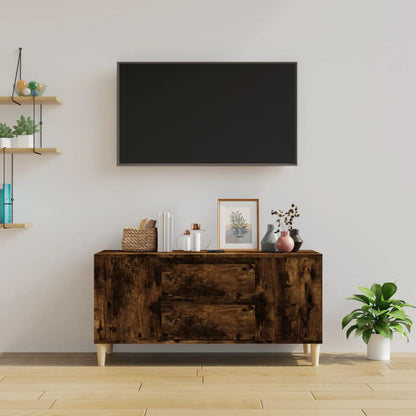 vidaXL Meuble TV chêne fumé 102x44,5x50 cm bois d'ingénierie