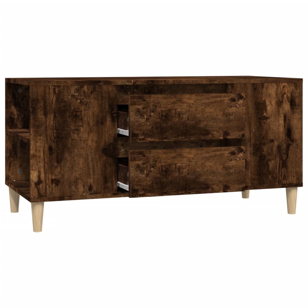 vidaXL Meuble TV chêne fumé 102x44,5x50 cm bois d'ingénierie