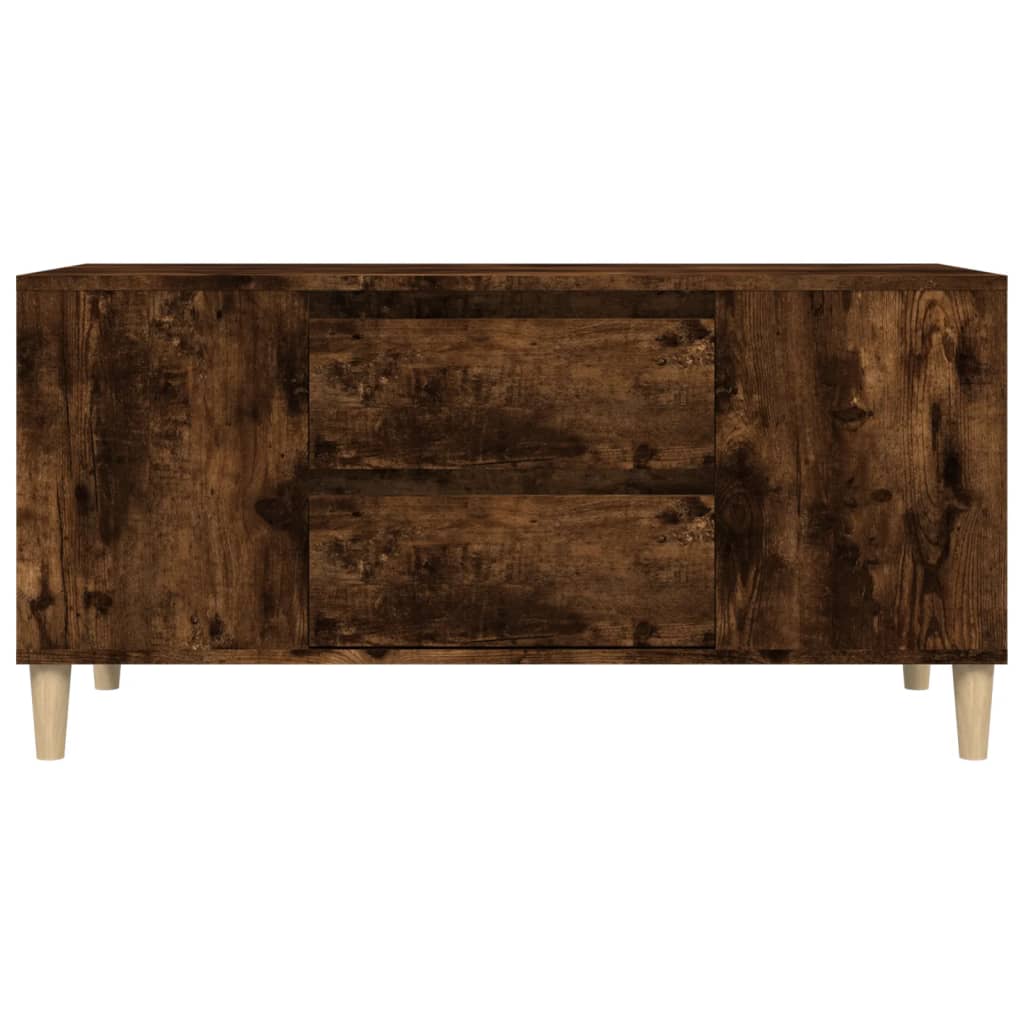 vidaXL Meuble TV chêne fumé 102x44,5x50 cm bois d'ingénierie