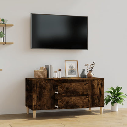 vidaXL Meuble TV chêne fumé 102x44,5x50 cm bois d'ingénierie