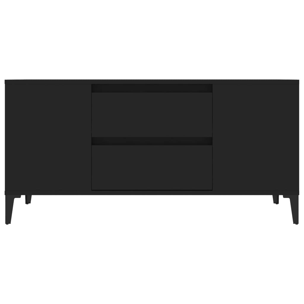vidaXL Meuble TV Noir 102x44,5x50 cm Bois d'ingénierie