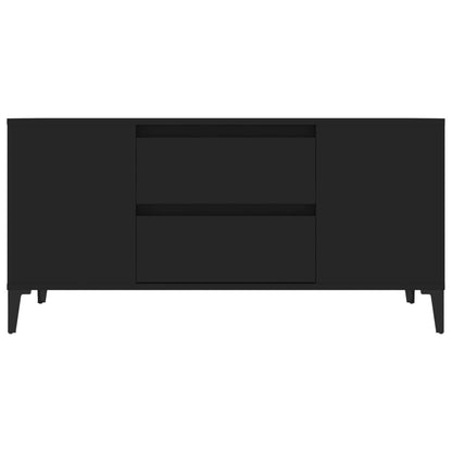 vidaXL Meuble TV Noir 102x44,5x50 cm Bois d'ingénierie