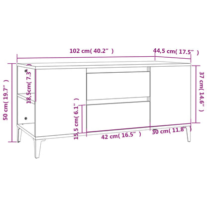 vidaXL Meuble TV blanc brillant 102x44,5x50 cm Aggloméré