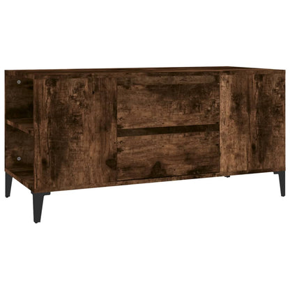 vidaXL Meuble TV chêne fumé 102x44,5x50 cm bois d'ingénierie