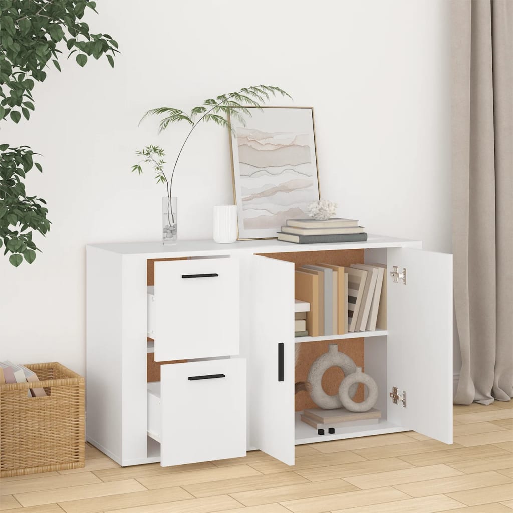 vidaXL Commode blanche 100x33x59,5 cm en bois d'ingénierie