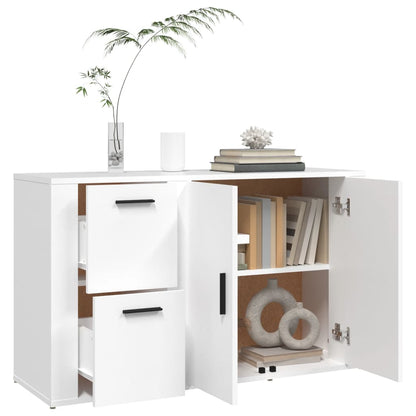 vidaXL Commode blanche 100x33x59,5 cm en bois d'ingénierie