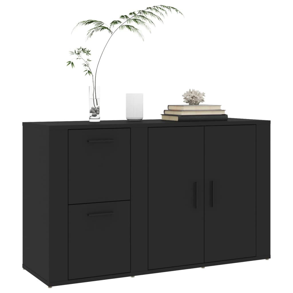 vidaXL Buffet noir 100x33x59,5 cm Bois d'ingénierie