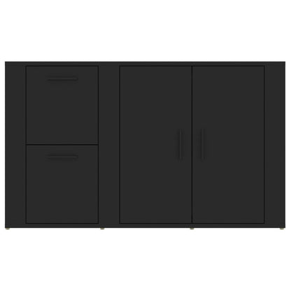 vidaXL Buffet noir 100x33x59,5 cm Bois d'ingénierie