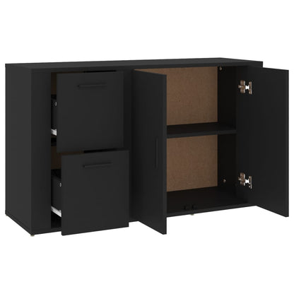 vidaXL Buffet noir 100x33x59,5 cm Bois d'ingénierie
