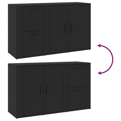 vidaXL Buffet noir 100x33x59,5 cm Bois d'ingénierie
