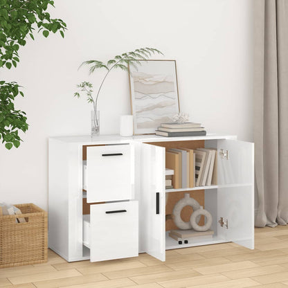vidaXL Buffet haut brillant blanc 100x33x59,5 cm Bois d'ingénierie