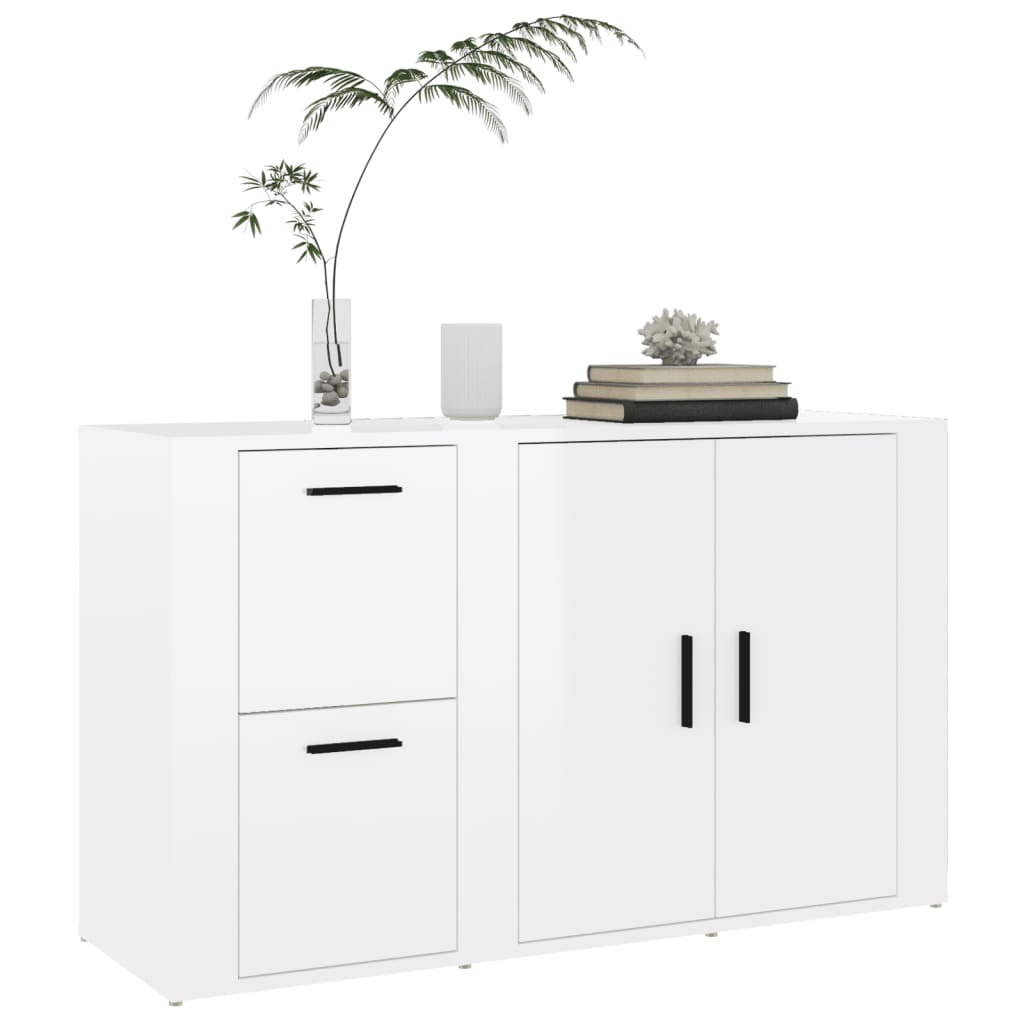 vidaXL Buffet haut brillant blanc 100x33x59,5 cm Bois d'ingénierie