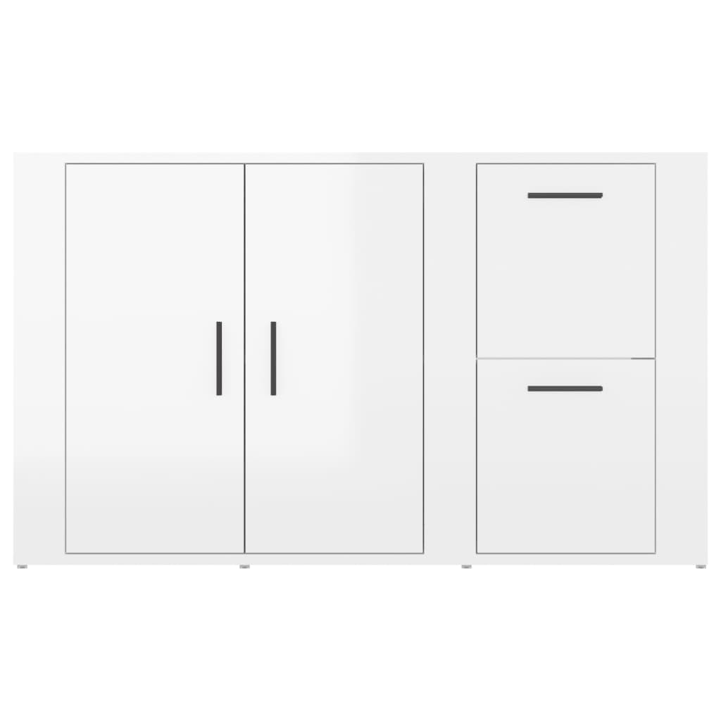 vidaXL Buffet haut brillant blanc 100x33x59,5 cm Bois d'ingénierie