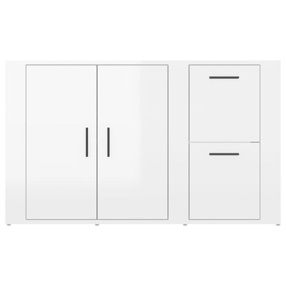 vidaXL Buffet haut brillant blanc 100x33x59,5 cm Bois d'ingénierie