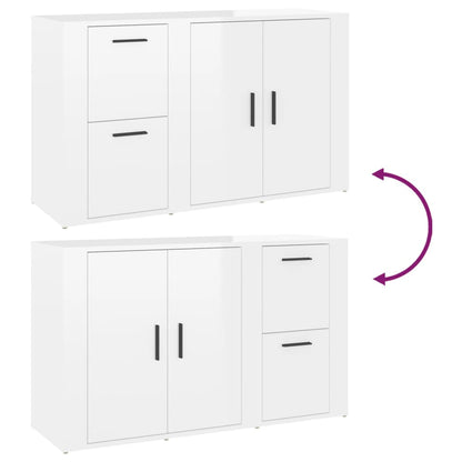 vidaXL Buffet haut brillant blanc 100x33x59,5 cm Bois d'ingénierie