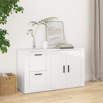 vidaXL Buffet haut brillant blanc 100x33x59,5 cm Bois d'ingénierie