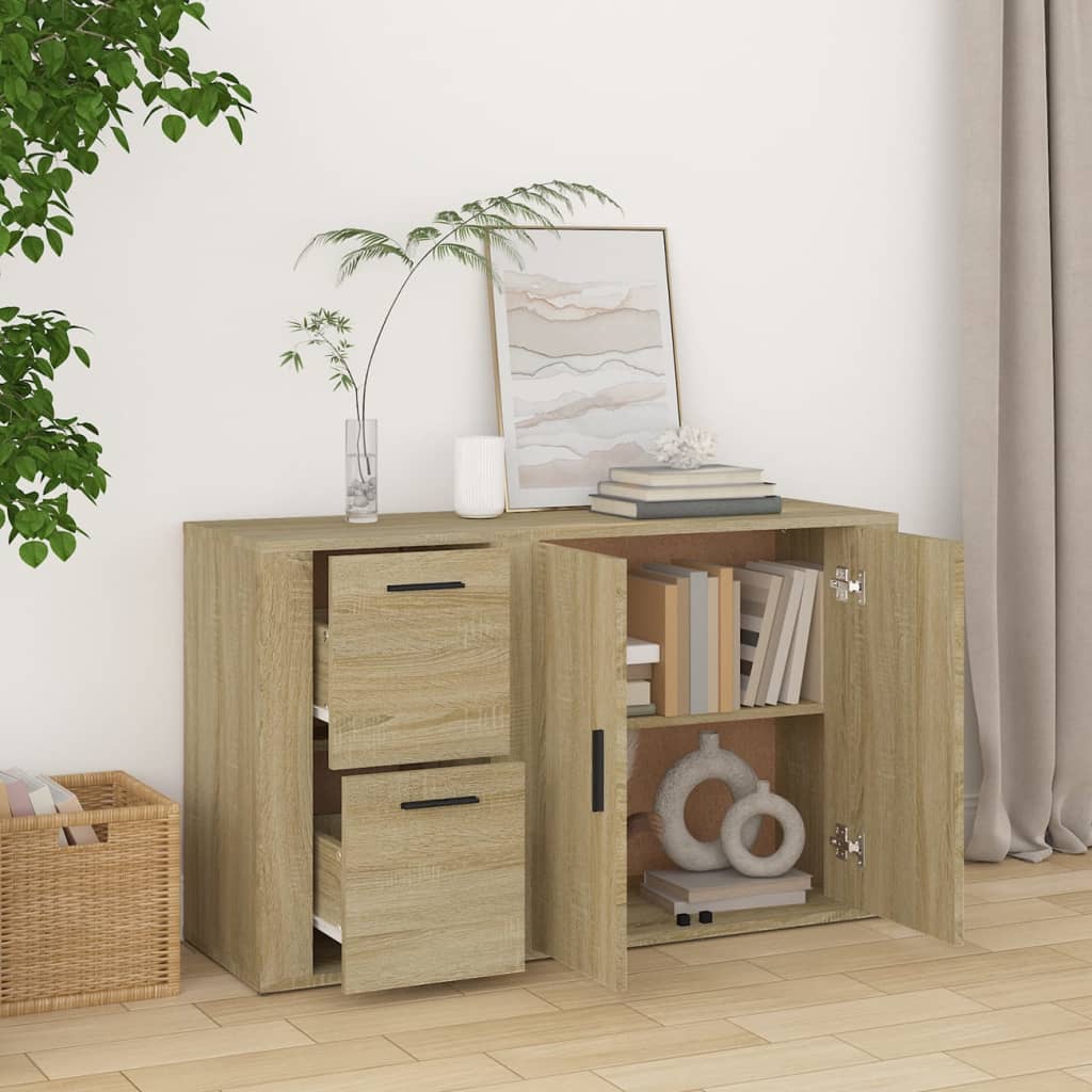 vidaXL Buffet Sonoma chêne 100x33x59,5 cm Bois d'ingénierie