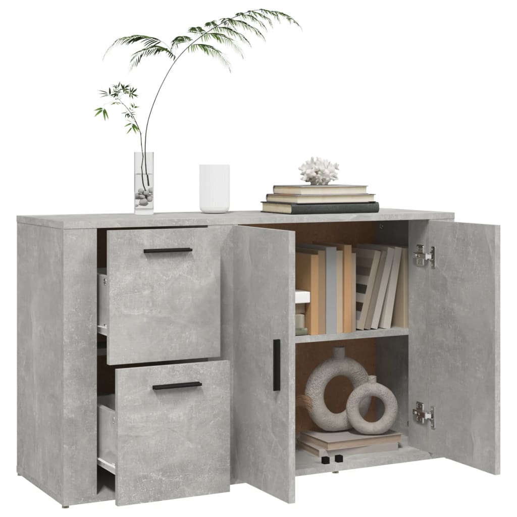 vidaXL Buffet Gris béton 100x33x59,5 cm Bois d'ingénierie