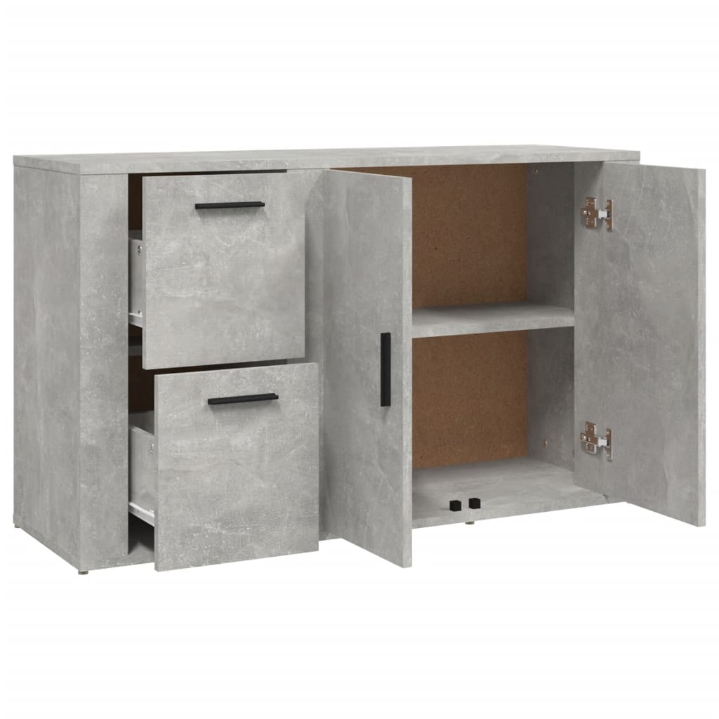 vidaXL Buffet Gris béton 100x33x59,5 cm Bois d'ingénierie