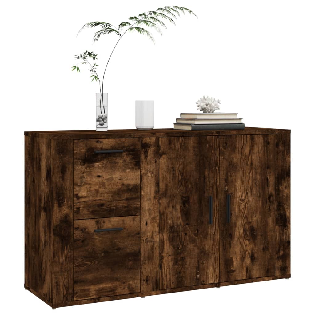 vidaXL Buffet chêne fumé 100x33x59,5 cm en bois d'ingénierie