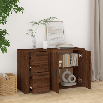vidaXL Buffet marron aspect chêne 100x33x59,5 cm Bois d'ingénierie