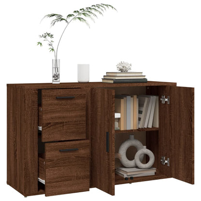 vidaXL Buffet marron aspect chêne 100x33x59,5 cm Bois d'ingénierie