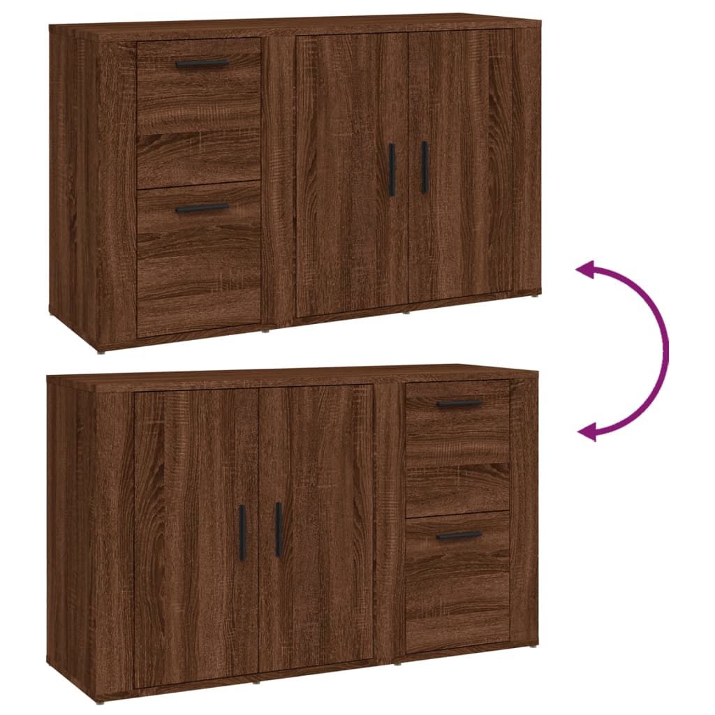 vidaXL Buffet marron aspect chêne 100x33x59,5 cm Bois d'ingénierie