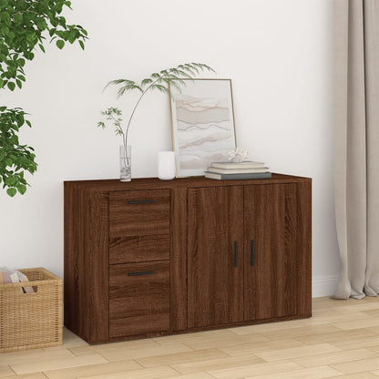 vidaXL Buffet marron aspect chêne 100x33x59,5 cm Bois d'ingénierie