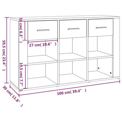 vidaXL Buffet bas gris Sonoma 100x30x59,5 cm en bois d'ingénierie