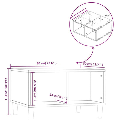 vidaXL Couchtisch Schwarz 60x50x36,5 cm Holzwerkstoff
