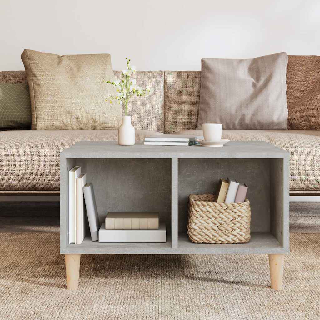 vidaXL Table basse gris béton 60x50x36,5 cm Bois d'ingénierie