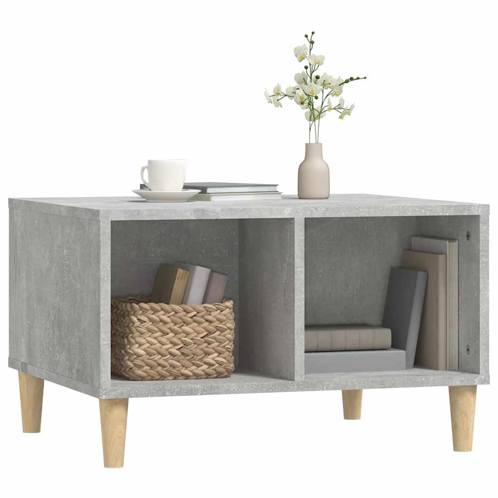 vidaXL Table basse gris béton 60x50x36,5 cm Bois d'ingénierie