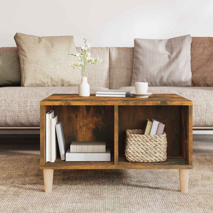 vidaXL Table basse chêne fumé 60x50x36,5 cm bois d'ingénierie