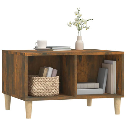 vidaXL Table basse chêne fumé 60x50x36,5 cm bois d'ingénierie