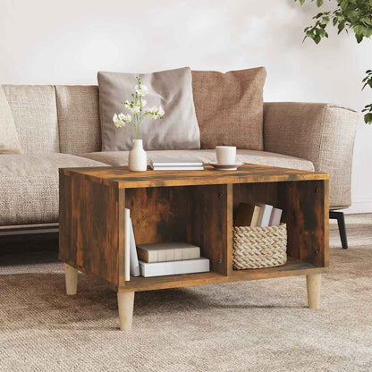 vidaXL Table basse chêne fumé 60x50x36,5 cm bois d'ingénierie