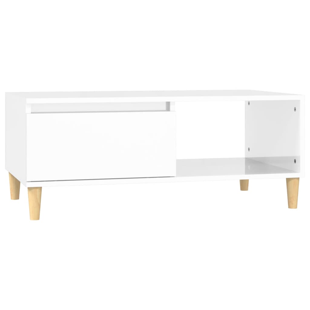 vidaXL Couchtisch Hochglanz-Weiß 90x50x36,5 cm Holzwerkstoff