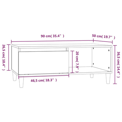 vidaXL Couchtisch Hochglanz-Weiß 90x50x36,5 cm Holzwerkstoff